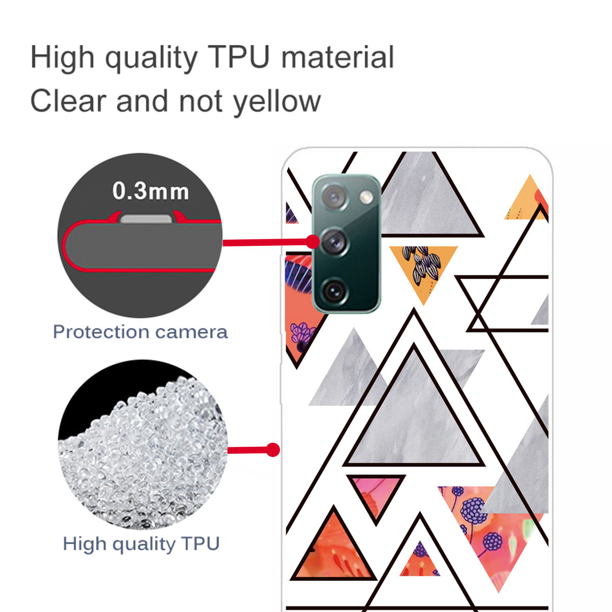 Triangle Marble Pattern Soft TPU Shockproof Phone Back Cover Case for Samsung Galaxy S20 FE/S20 FE 5G/S20 Lite/S20 FE 2022 - Style F Triangle Marble Pattern Soft TPU Shockproof Phone Back Cover Case for Samsung Galaxy S20 FE/S20 FE 5G/S20 Lite/S20 FE 2022 - Style F